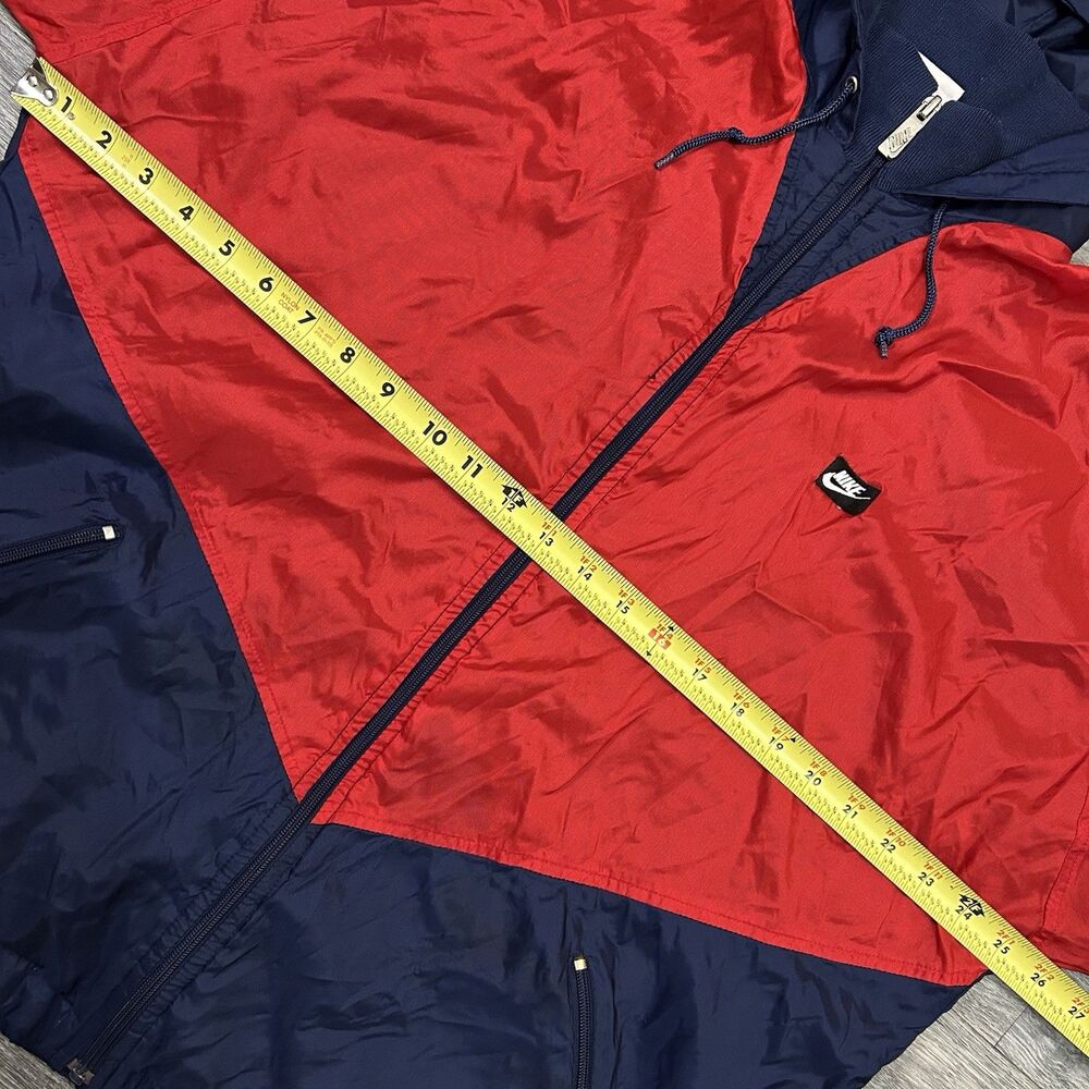 Vintage 90s Nike Silver Tag Windrunner Jacket Navy Red Colorblock Mens Rare L - Picture 5 of 9